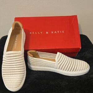 Kelly & Katie Cream Slip-On Sneakers